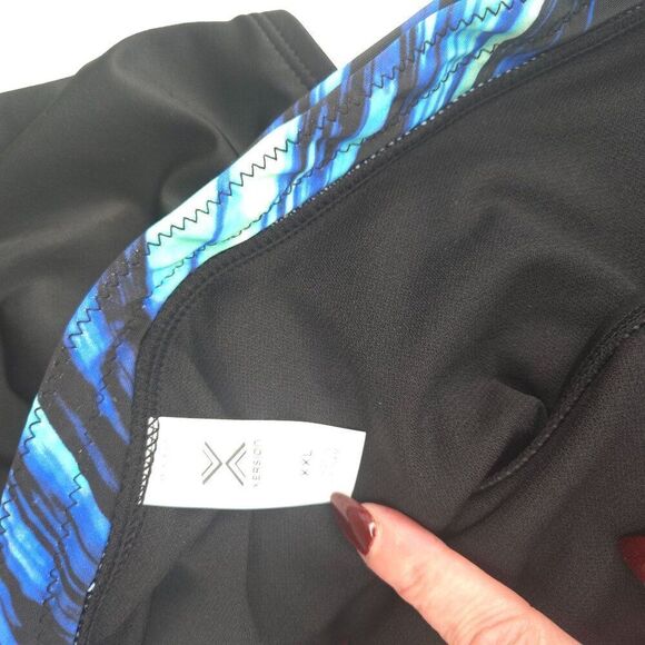 Black Swim Briefs Blue Patterned Waistband Womens Size XXL New - Picture 4 of 4